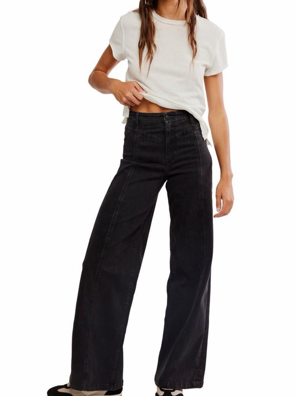 We The Free High-Rise Straight Leg Jeans in Black